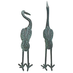 Bronze Cranes Pair Medium