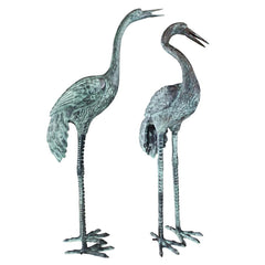 Bronze Cranes Pair Large