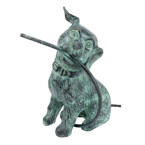 Raining Dogs Piped Bronze Statue Verde