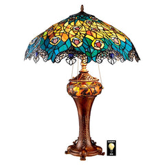 Art Nouveau Peacock Table Lamp