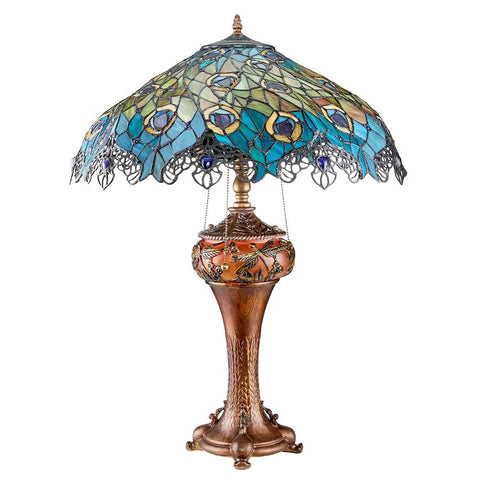 Art Nouveau Peacock Table Lamp