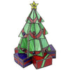 Image of Small Xmas Tree Stained Glass Lamp