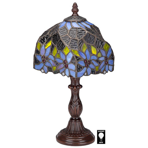 Light Blue Flower Stained Glass Lamp