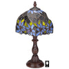 Image of Light Blue Flower Stained Glass Lamp