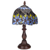 Image of Light Blue Flower Stained Glass Lamp