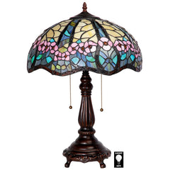 Pink Primrose Stained Glass Table Lamp