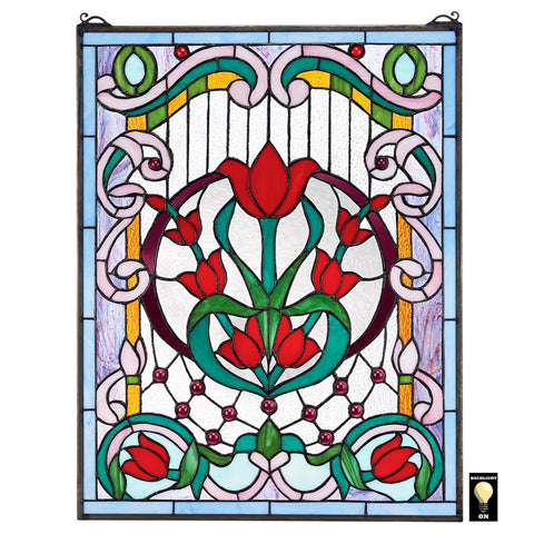 Tulip Treasure Stained Glass Window