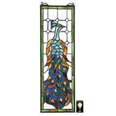 Pleasant Peacock Stained Glass Window