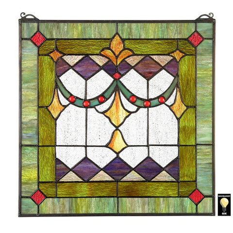 Victorian Swag Stained Glass Window
