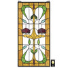 Image of Ruskin Rose Two Flower Stained Glass