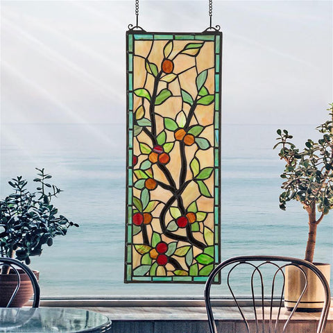 Morris Trellis Stained Glass Window