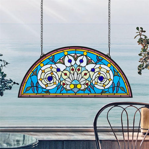 Callidora Demi Lune Stained Glass Window