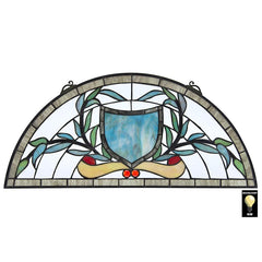 Heraldic Shield Demi Lune Stained Glass