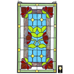 Red Anemone Stained Glass Window