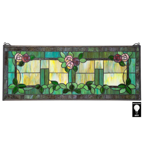 Rose Trellis Stained Glass Window