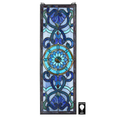 Harlow Blue Flower Stained Glass Window