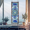 Image of Harlow Blue Flower Stained Glass Window