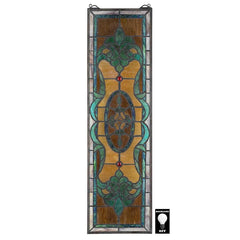 Colbert Red And Green Vertical Stained Glass Window