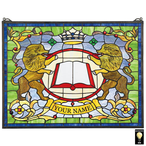 Lion Coat Of Arms Stained Glass Window