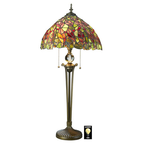Croton Leaves Stained Glass Table Lamp