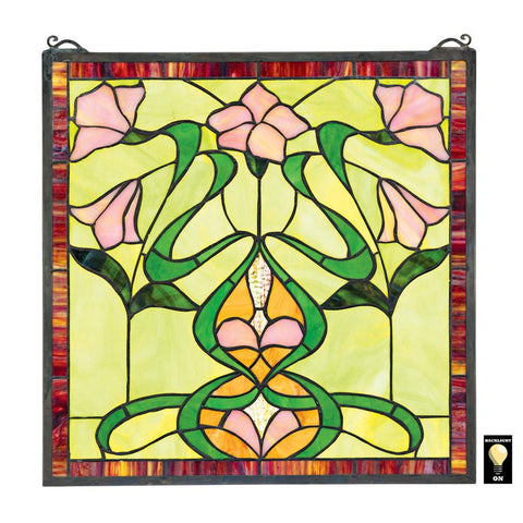 Nouveau Lily Stained Glass Window