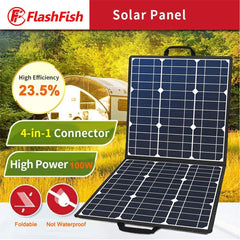 100W 18V Portable Solar Panel, Foldable Solar Charger Compatible with Portable Generator, Smartphones, Tablets and More