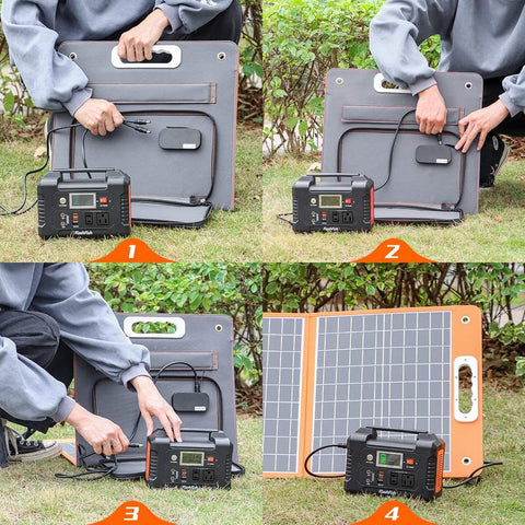 200W Portable Power Station, FlashFish 40800mAh Solar Generator