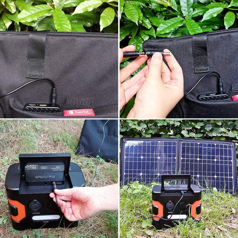 100W 18V Portable Solar Panel, Foldable Solar Charger Compatible with Portable Generator